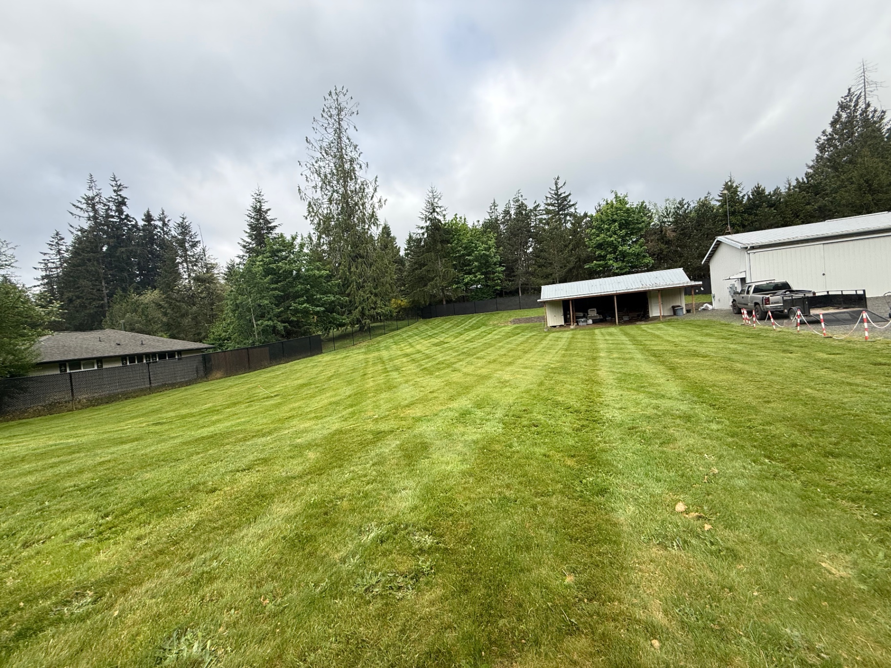 Freshly striped lawn maintenance — Kitsap County